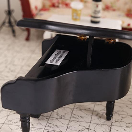 Мини-мебель для кукольного домика 1:12, пианино, красивое деревянное мини-треугольное пианино ручной работы с табуреткой для книжного шкафа