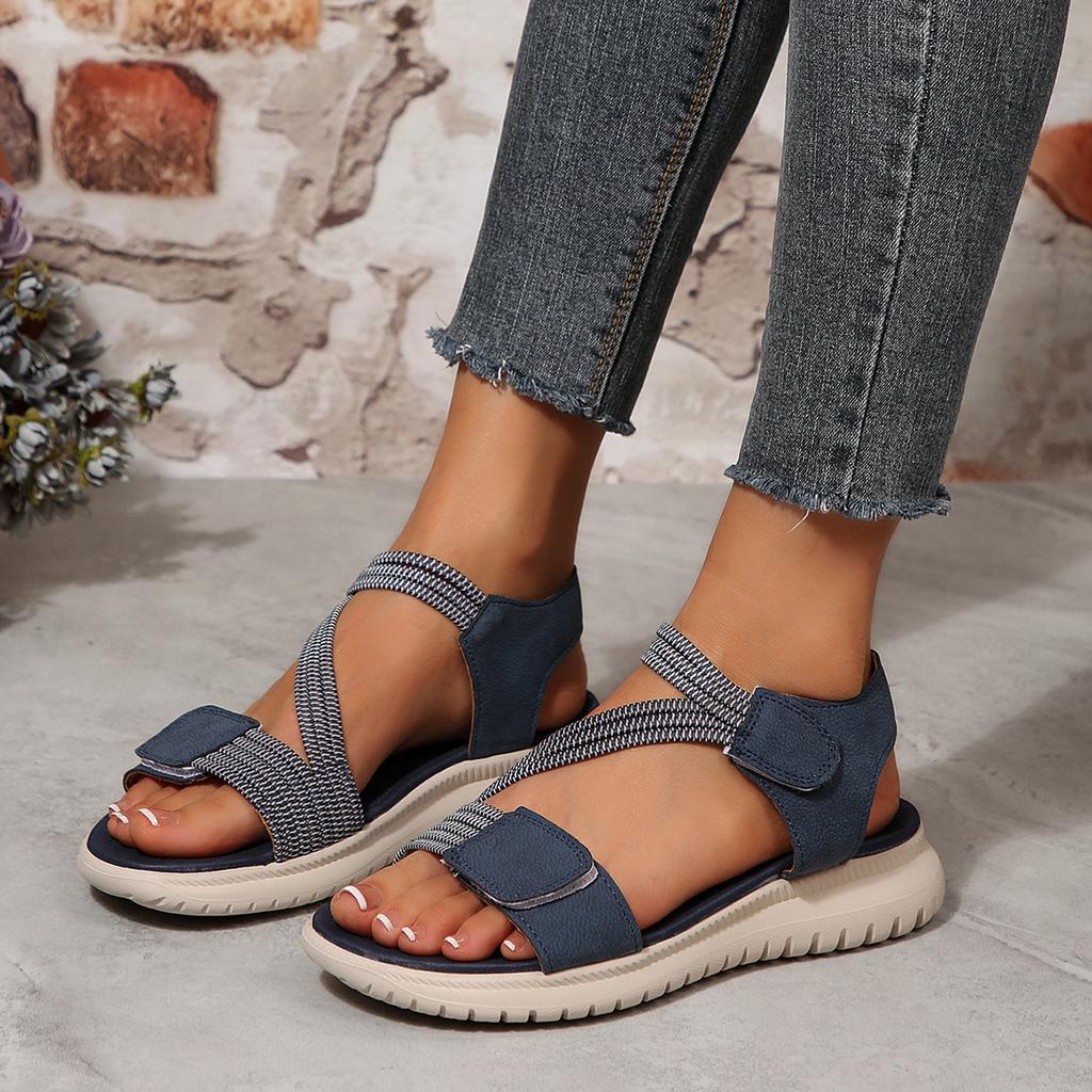 Foreign Trade Large Size Platform Versatile Velcro Sandals Amazon 2025 Summer New European and American Sandals Women