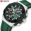 Men's Waterproof Luminous Calendar Chronograph Six Pin Silicone Strap Quartz Business Sports Watch