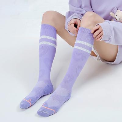 Размер 35-39, женские высокие беговые марафонские модные носки, однотонные компрессионные спортивные носки с махровой подошвой, размер 35–39