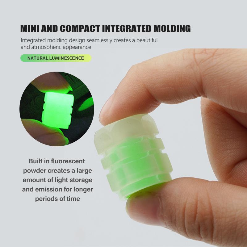 New 2026 4PCS Car Luminous Tire Valve Cap Fluorescent Night Glowing Decor For Volkswagen VW Passat Golf 4 5 6 Tiguan Polo Scirocco Jetta
