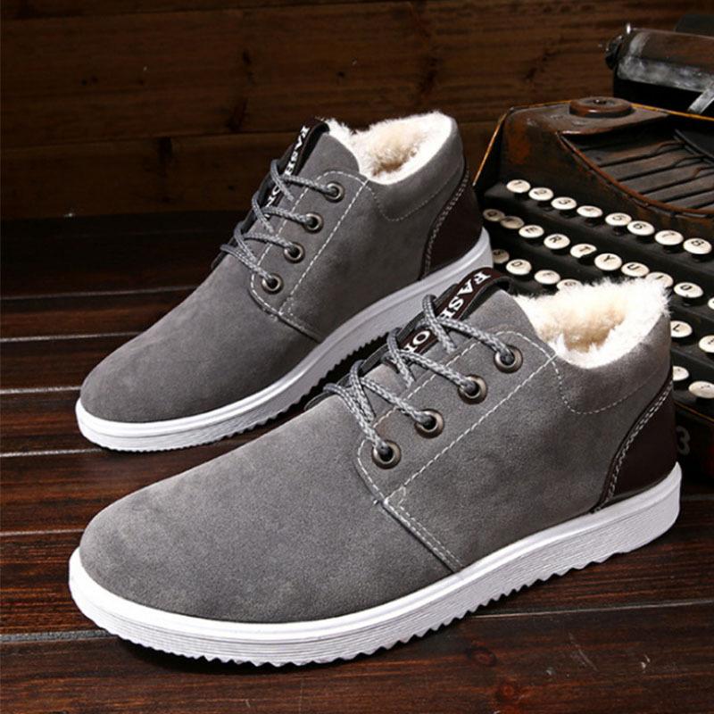 Winter Fashion Men's Warm And Plush High Top Cotton Shoes