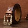 Thickened Men's First Layer Cowhide Retro Belt Copper Buckle Trendy Casual Belt