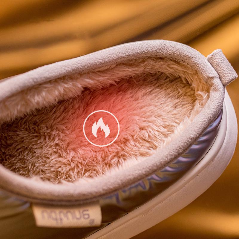 Модные теплые женские тапочки, домашние женские тапочки, плюшевые меховые зимние тапочки на платформе 4 см, унисекс, женские и мужские, водонепроницаемые