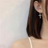 Small Cross Pendant Cartilage Stud Drop Earrings Simple Ear Hanging Jewelry For Women Girl Friendship Gifts