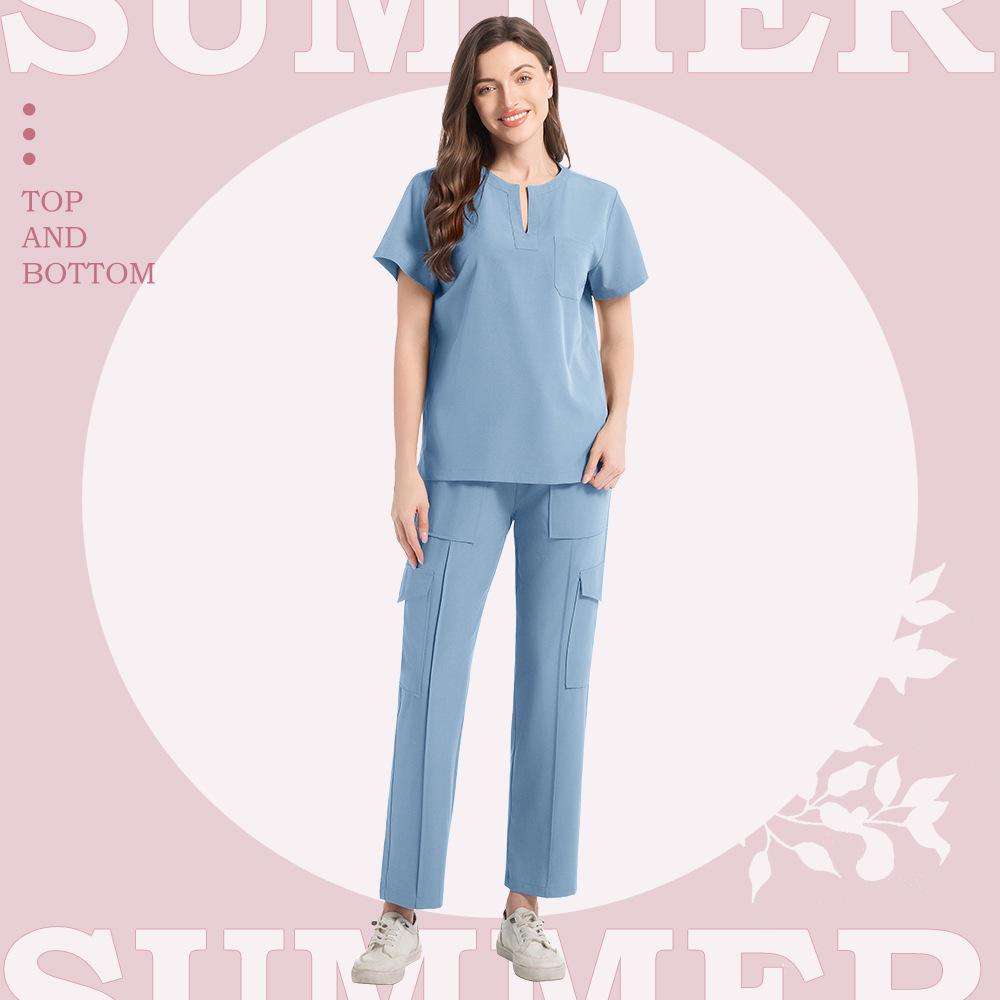 Women's Short Sleeve Scrub Suit for Nurses and Doctors - Medical Uniform for Operating Room