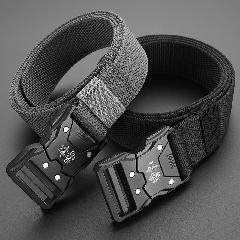 Fashionable Buckle Alloy Men Nylon Woven Waist Belt For Daily And Outdoor Use