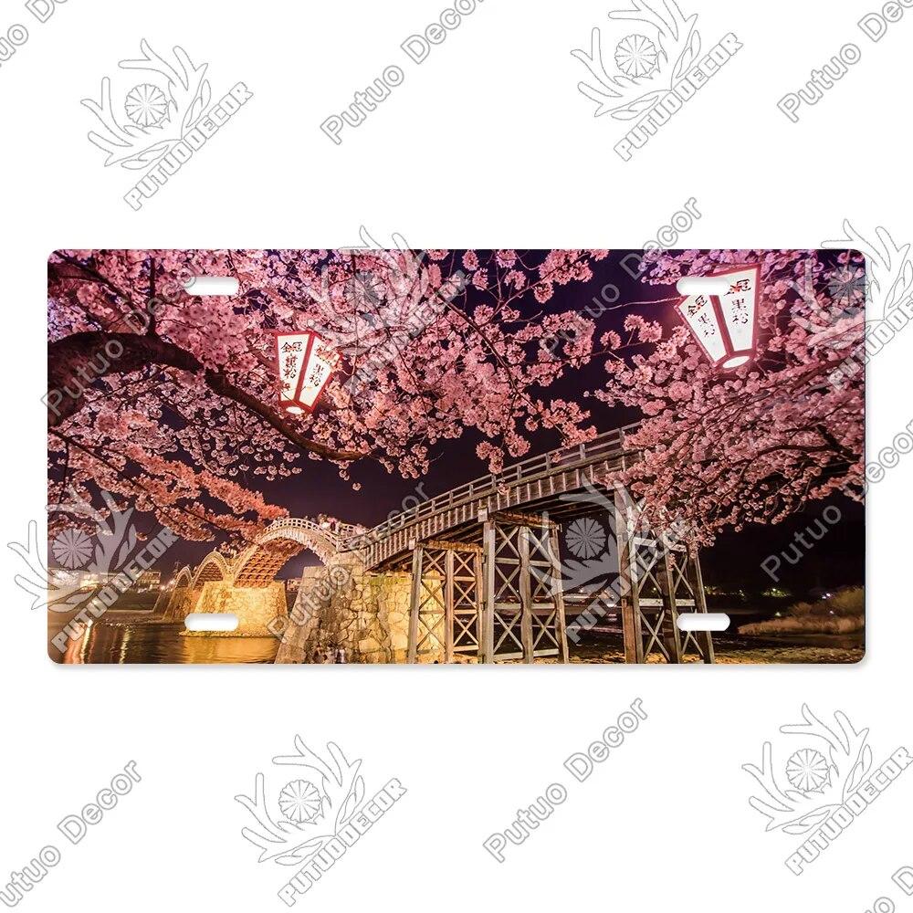 Putuo Decor Bridge Licenses Plate Metal Sign Plaque Metal Vintage Decoration for Living Room Door Beach House Home Wall Decor