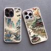 Чехол для телефона в китайском стиле с пейзажной живописью для iPhone 15 14 Pro Max Plus 16 13 12 Pro Max 11 XR X 7 8 Plus, силиконовый защитный чехол