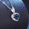 High Quality Lab Grown Ruby Sapphire Jewelry S925 Sterling Silver 1ct Heart Cut Lab Grown Gemstones Necklace For Women