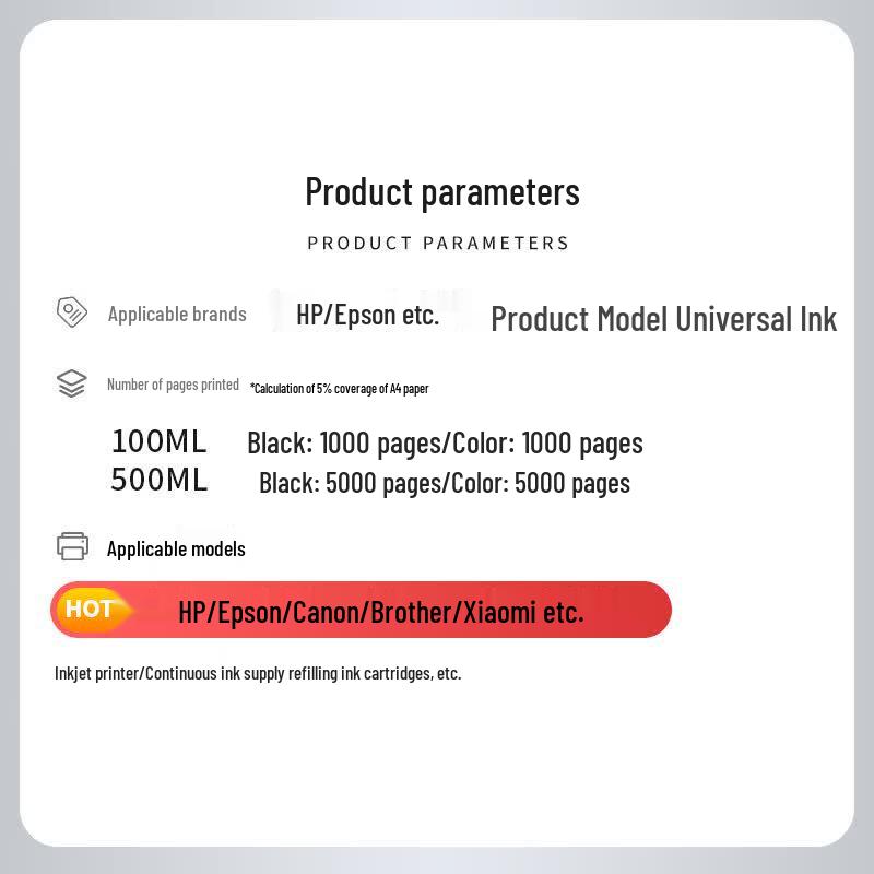 Universal Inkjet Printer Refill Ink