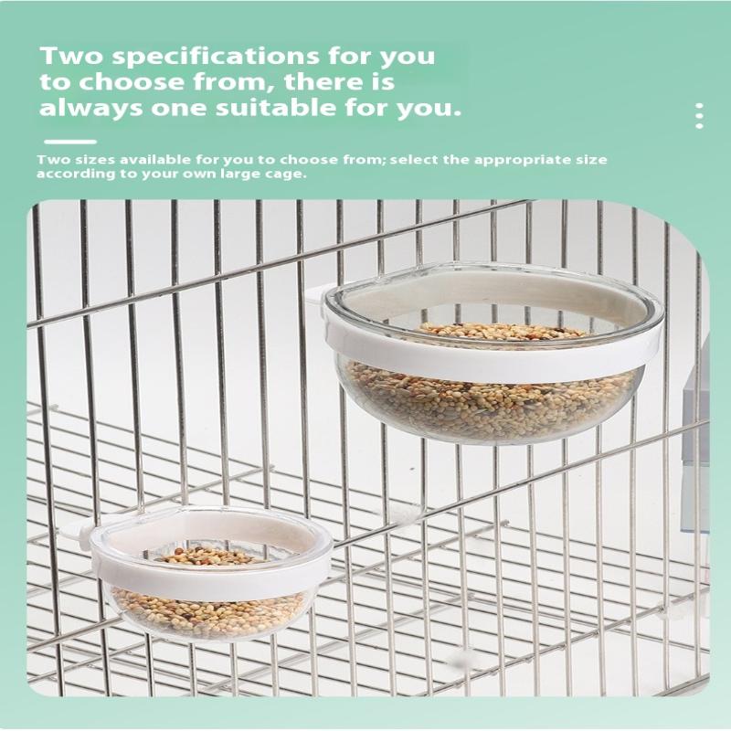 Миска для кормления птиц Съемная прозрачная миска Пластиковая кормушка для клетки Удобная подвесная кормушка для семян и воды для попугаев