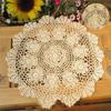Placemat Table Mat Retro Hollow Round Doilies Home Kitchen Living Room