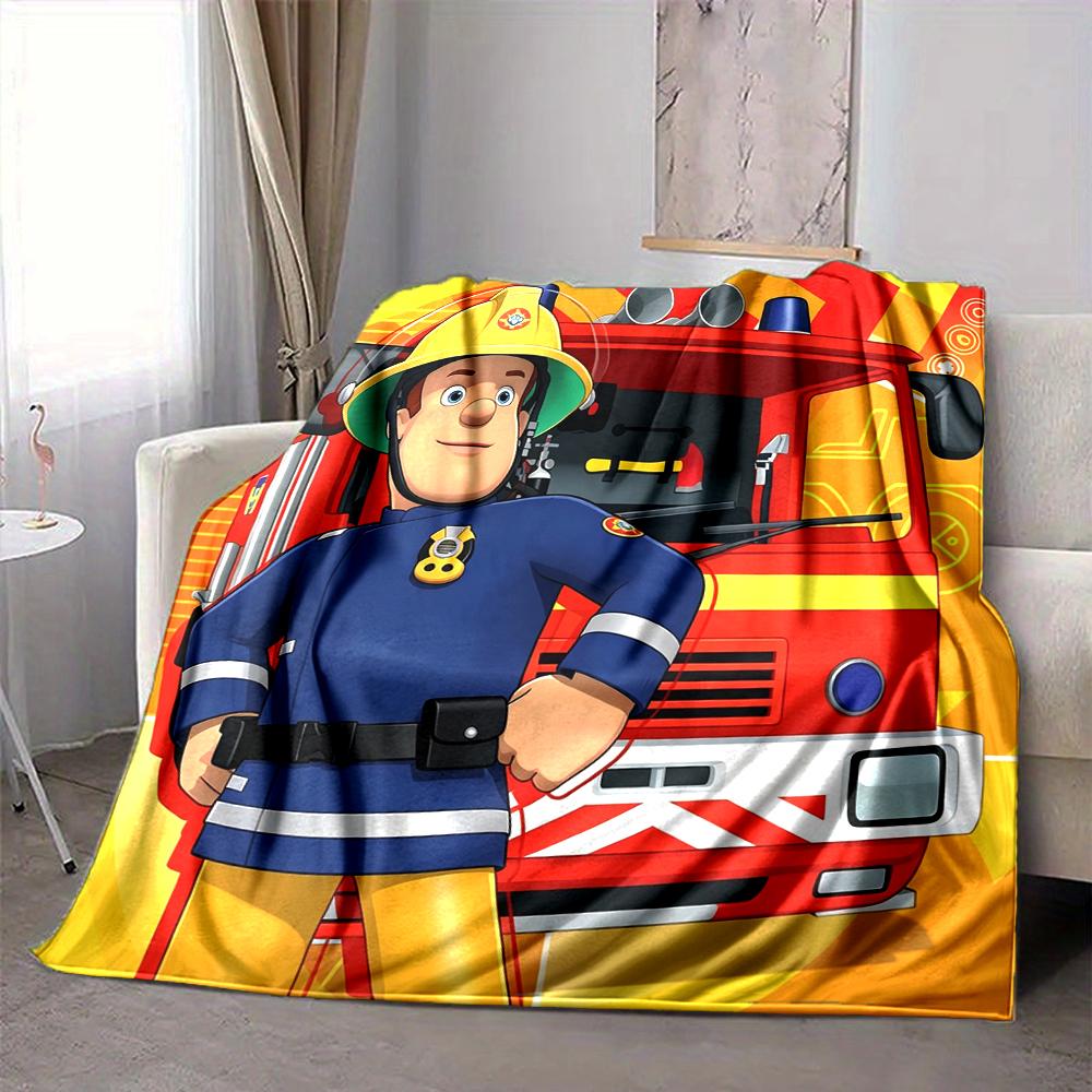 1Pc Fireman Sam'S Rescue Mission Blanket Soft And Comfortable Casual Warm Camping Travel Christmas Halloween Xmas Gift M928518