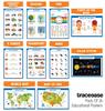 Traceease Educational Poster For Elementary School, Pack Of 25 Laminated Kids Learning Posters Great for Classroom  HomeSchool