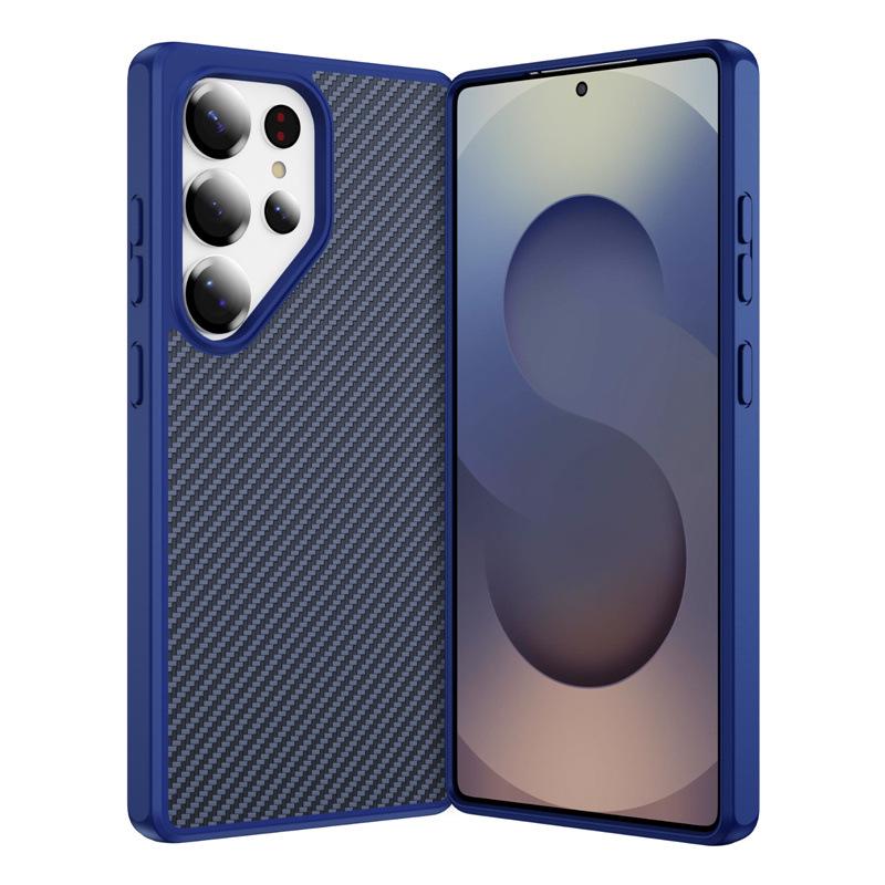 Магнитный чехол Samsung S25 Ultra из углеродного волокна - Совместим с S24, S25, S23Plus, S21+ с ощущением, как вторая кожа