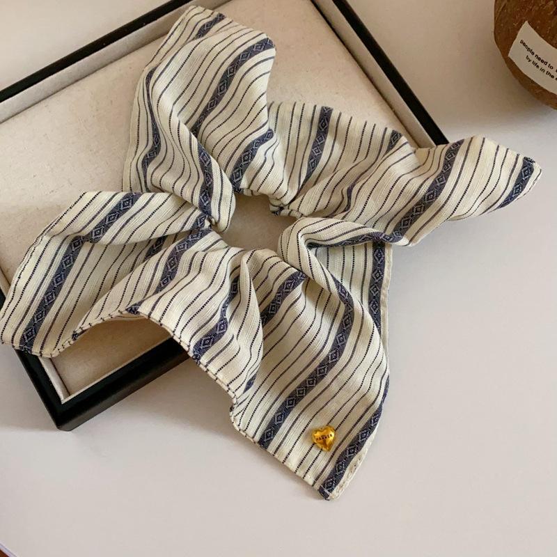 Квадратные Большие Черно-Белые Клетчатые Полосатые Леопардовые Принты Бант Сердце Кишки Резинки для Волос для Женщин Мода Темперамент Шарф