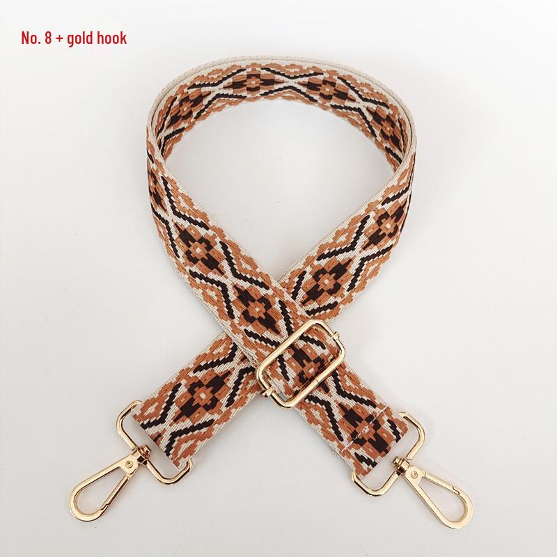 Красочный жаккардовый широкий плечевой ремень для женских сумок - Холщовый аксессуар для кроссбоди и рюкзака