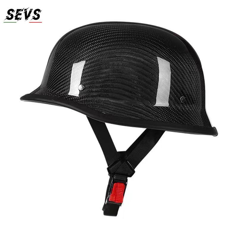 Carbon Fiber Motorcycle Helmet Retro Cruiser Vintage German Style Men Women