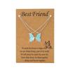 Colorful Butterfly Friendship Necklace Set for Women - Elegant Two-Piece Design