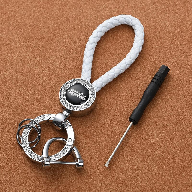 Creative Car Keychain: Men's Leather & Metal Waist Hanging Protective Pendant