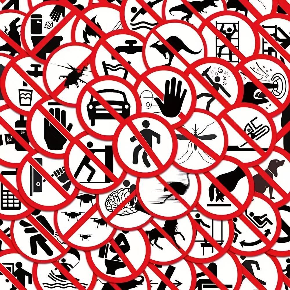 64pcs Humorous No Parking & No Entry Sticker Set Red & White Icons for Cars, Motorcycles Ideal for Notebooks, Journals, Planners Notebook Accessories