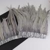 10Meters Rooster Tail Feathers Trim 25-30Cm Coque Feathers Trimming For Handiwork Crafts Carnival Dress Skirt Costumes Plumes