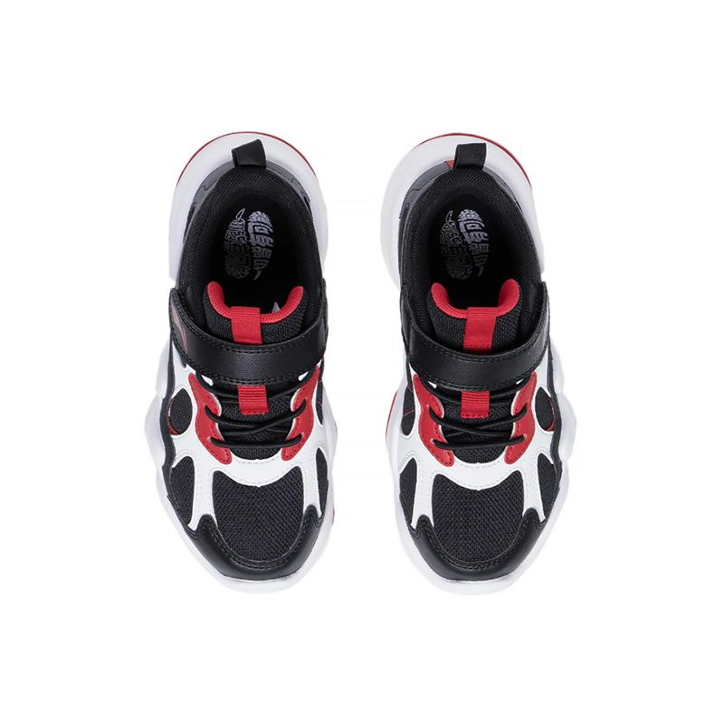 Li Ning Kids Sports Non-Slip Wear-Resistant Low-Top Running Shoes Kids Running Shoes Black White YKNT010-1