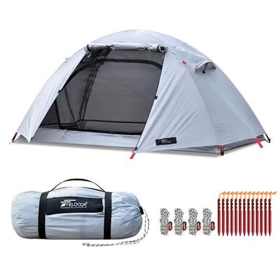 FIELDOOR Палатка-купол Field Camp Dome 100 Light с тентом [Светло-серый] Легкая ткань из полиэстера 20D, в комплекте колышки + веревки + сумка для переноски, 1 человек, для одиночного похода, Han
