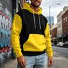 Мужская толстовка с капюшоном Colorblock с карманами для повседневного спортивного комфорта