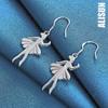 Серьги-подвески для пирсинга с танцующей девушкой из стерлингового серебра 925 пробы, модные свадебные украшения