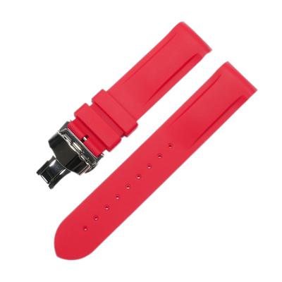 Эксклюзивный резиновый ремешок Swatch x OMEGA с D-образной пряжкой (красный)