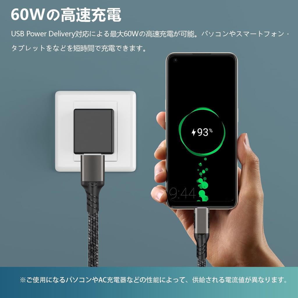 Кабель USB Type C для высокоскоростной передачи данных 10 Гбит/с, нейлоновый плетеный кабель Gen2, быстрая зарядка 60 Вт, зарядный кабель Type C, совместимый с контроллером Sony