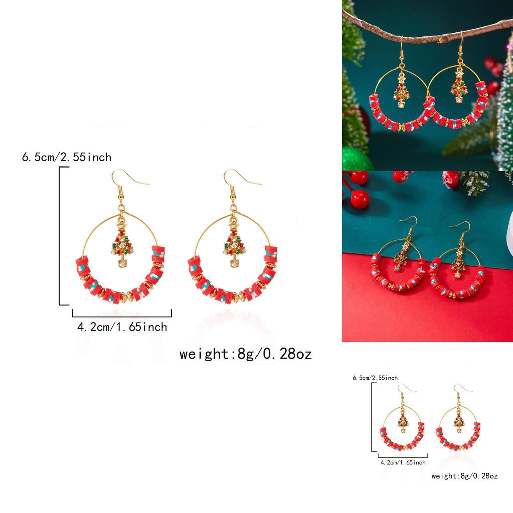 Christmas Earrings With Bell Pendant Alloy Holiday For Women And Men