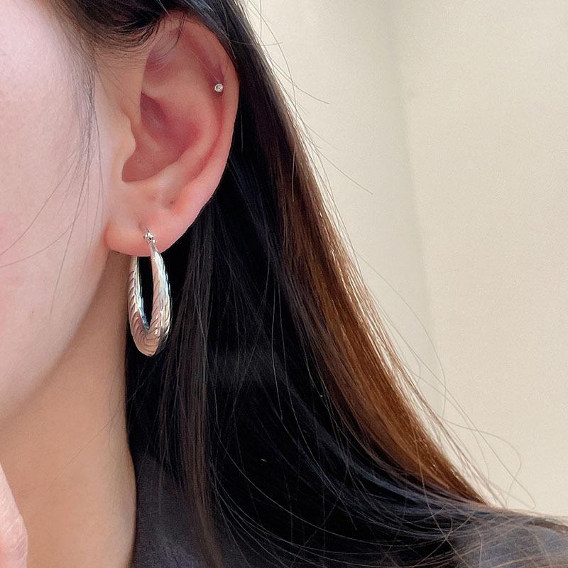 Серьги-кольца из серебра 925 пробы, винтажные спиральные круглые серьги-кольца с пряжкой для ушей для женщин и девочек, модные ретро-ювелирные изделия, женский подарок для вечеринки