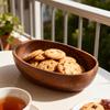 Wooden Bowls Boat Shape Decorative Serving Bowls Wooden Serving Tray for Nuts Snack Sandwich Bread Fruit Appetizers Dips Sauce