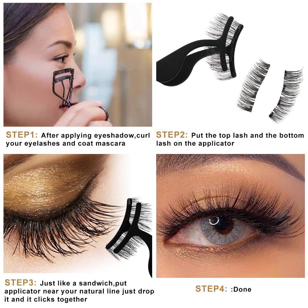 Нужные Магнитные Ресницы Без Подводки Четырехкратные Ультра Тонкие Магниты Магнитные Накладные Ресницы