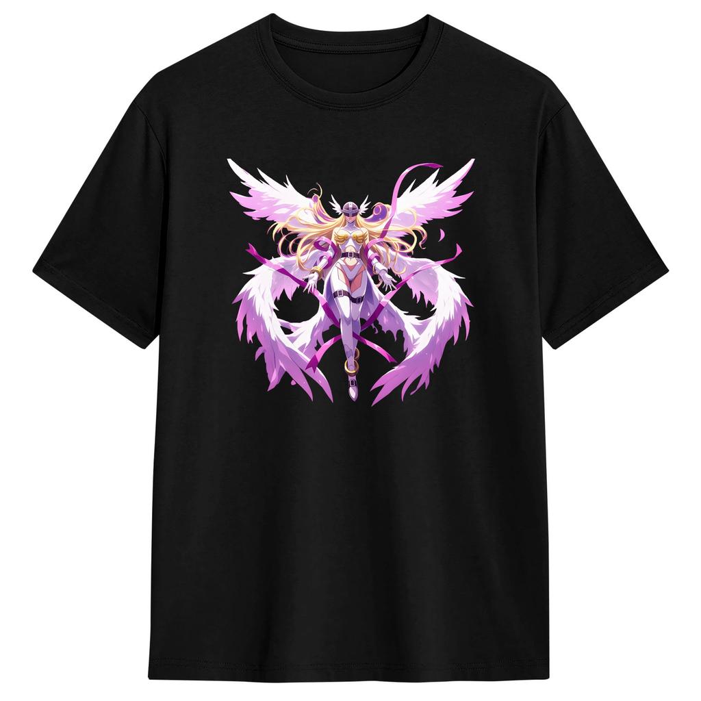 Angewomon T-Shirt for Men Casual Pure Cotton Tee Shirt Round Neck Short Sleeve T Shirts 6XL Tops