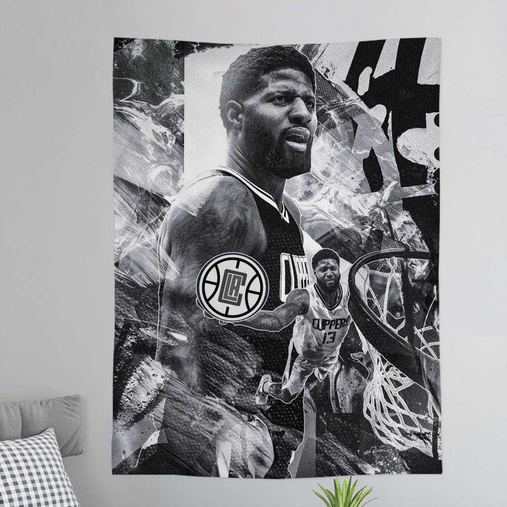 Basketball Player Paul George Chart Tapestry for Living Room Home Dorm Decor Art Home Decor