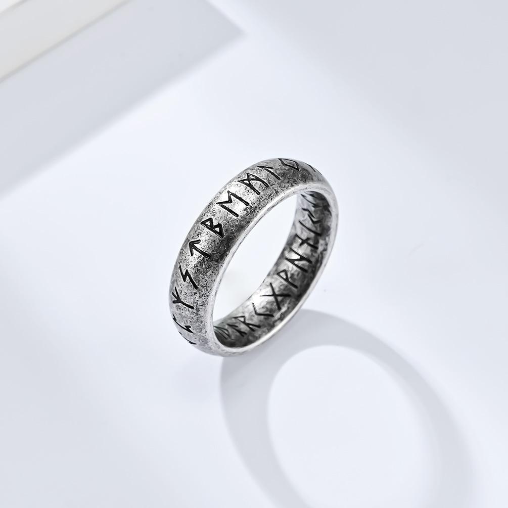 Винтажное кольцо с текстом викинга из титановой стали, модное мужское кольцо, аксессуар из нержавеющей стали, ювелирное изделие, подарок