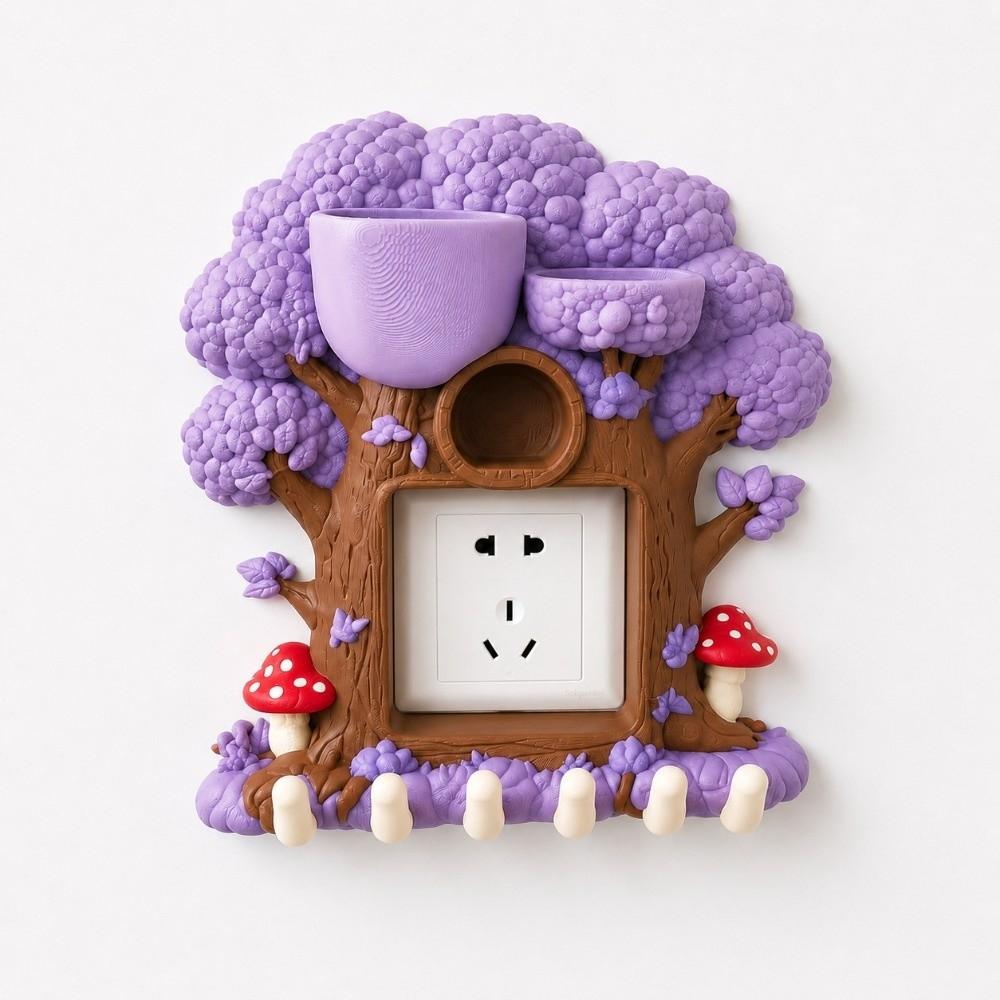 3D Printed Forest Tree Hole Switch Storage Rack Creative Remote control storage  Living Room Decor