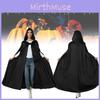Stylish Black Polyester Halloween Cloak For Unisex Cosplay And Stage Performance