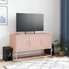 VidaXL Meuble TV rose 100,5x39x60,5 cm acier, support TV, buffet TV, meuble multimédia, banc TV, armoire hifi, centre de 846477
