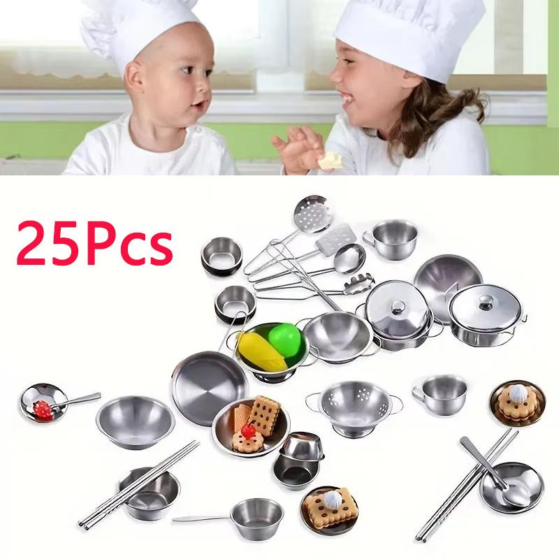 Нетоксичный кухонный набор из 25 предметов для ролевых игр, имитация кухни, мини-игрушка, игровой набор для детей, набор для готовки, образовательный подарок для детей, дети