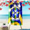 Brasil CBF Print Beach Towel, Large Soft Quick Dry Towel for Beach Camping Swimming