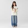 Left West Girls' Hoodie 2026 Spring Dress Children's Leisure Shell Show Spring Pullover Girls' Sweet Top T-shirt