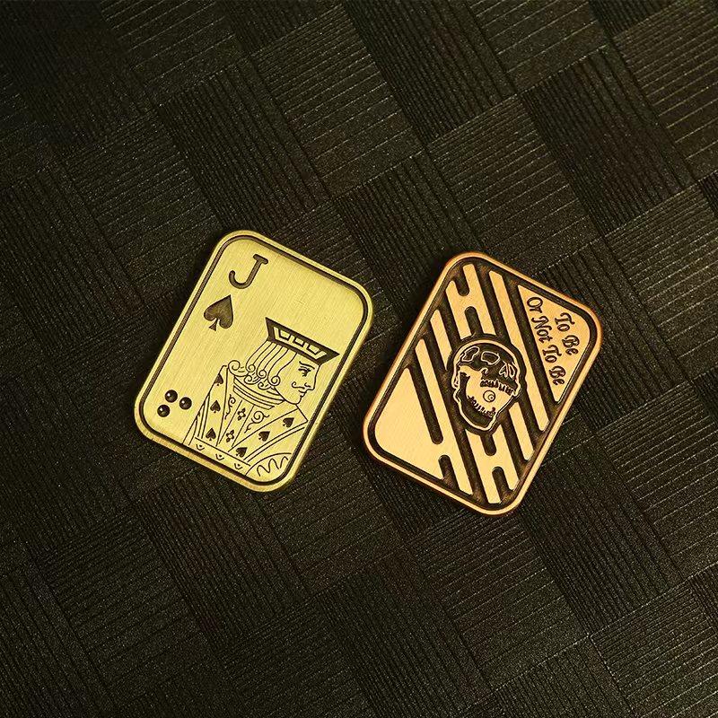 Poker J Metal Skull Магнитный слайдер-толкатель, игрушка для снятия стресса, слайдер-фиджет, антистресс, EDC, вращающийся волчок, покерные игрушки, магнитные игрушки