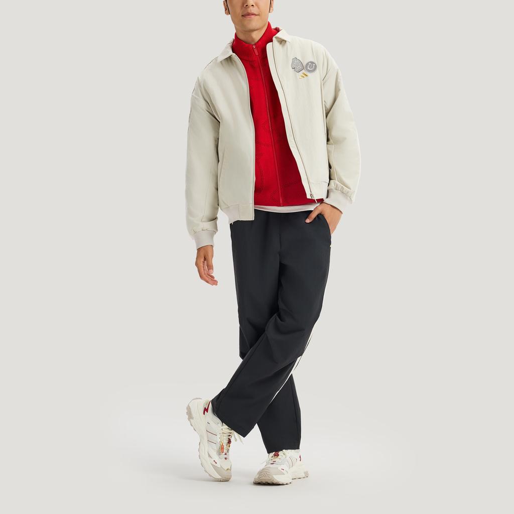adidas FW25 Год Лошади Ограниченная серия CNY Новый год Двусторонняя тканая куртка Водостойкая Флис Повседневная свободная куртка Мужские куртки KE4058