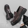 Fashion Fashion Brand Men's Crocodile Leather Comfortable Thick Soled Non Slip Oxford Shoes Spring New Men Business Casual Leather Shoes