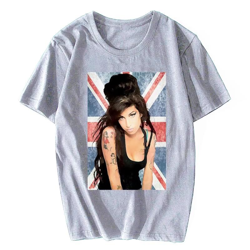 2026 Amy Winehouse Легендарная футболка Печатные футболки Унисекс Женская хлопковая футболка с коротким рукавом Хип-хоп Топы Летняя уличная одежда